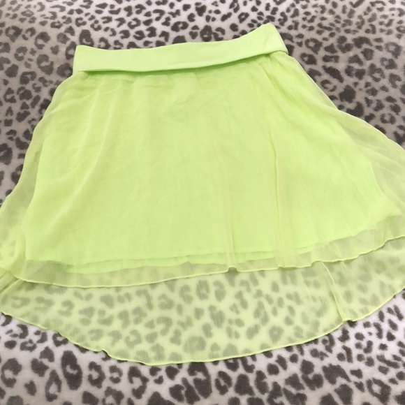 Aeropostale Skirt Foldover Waist in Yellow Green Size Small - Picture 4 of 17
